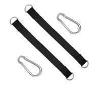 Lot de 2 kits de suspension swing - 2,5 x 30 cm - Fixation en nylon - Pour hamacs - Avec 2 mousquetons robustes et anneaux en D