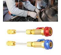 Lot de 2 kits d'installation et de démontage rapide de noyau de valve pour R134a et R12, coupleur haute et basse pression réglable pour l'entretien de voiture, climatisation domestique et CVC