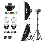 Lot de 2 kits flash GODOX MS300V pour enregistrements en studio, vidéo et portrait, avec trépied à lumière Softbox