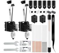 Lot de 2 kits Hotend pour imprimante 3D Bambu Lab P1S/P1P, assemblage complet Hot End avec ventilateur, buse 0,2/0,4/0,6 mm en acier trempé haute vitesse et température, bloc chauffant pour Bambu Lab