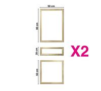 Lot de 2 kits pour moulures de porte en bois - à doucine - Prêt à coller et peindre - 99DECO