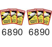 Lot de 2 Kits Signalisation Poids Lourd Obligatoire - Angles Morts + Disques 60 80 90 - Conforme Réglementation France - Autocollants Camion Haute Résistance UV & Intempéries