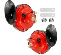 Lot de 2 klaxons pneumatiques 300 dB, 12 V, électriques, super puissants, étanches, universels, pour voiture, camion, moto, bateau (rouge)