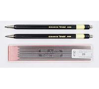 Lot de 2 Koh-I-Noor 5900 Porte-mine mécanique Diamtre 2mm - Noir + 12 Mines en graphite pour porte-mine 2B Diamètre 2 mm 120 mm