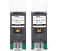Lot De 2 KOKA Peinture De Four Noir Mat 650°C Spray Aérosol