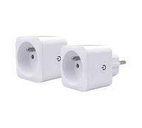 Konyks Prises électriques intelligentes Priska FR Dual Pack x2 Wi‑Fi+BT 16A compteur conso Blanc
