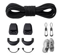 Lot de 2 lacets pour chaussures Salomon - Sans nouage - Système de laçage élastique rapide avec fermeture à lacets - Pour triathlon et Speedcross - Noir