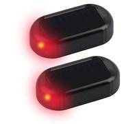 Lot de 2 L'alarme Solaire de Voiture, Alarmes LED Solaires Voiture, Alarme Voiture Anti vandalisme Clignotement Nocturne Automatique, Système Anti-vol Flash Protection Antivol pour Voiture Moto Bateau