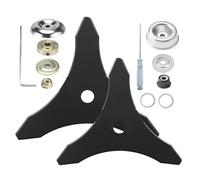 Lot de 2 lames de débroussailleuse 3T en acier au carbone de 25,4 cm, pour tondeuse à gazon, désherbant, lame à 3 dents, compatible avec Husqvarna, Stihl, Oregon, Ego