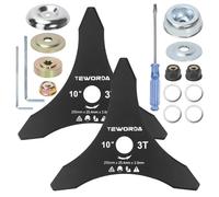 Lot de 2 lames de rechange pour débroussailleuse à gaz 25,4 cm x 3 dents - Compatibles avec Husqvarna, Stihl, Oregon Weedwacker