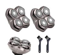 Lot de 2 lames de rechange Pro 4 avec brosse de nettoyage universelle 4 lames pour rasoir électrique, tête de rasage et visage pour homme chauve