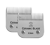 Lot de 2 lames de rechange professionnelles détachables, compatibles avec les tondeuses Andis/Oster/WAHL, lame en céramique amovible et lame en acier inoxydable, taille 5,3 cm