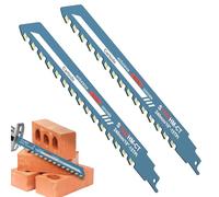 Lot de 2 lames de scie alternative de 25,4 cm avec pointe en carbure pour béton, brique, ciment, béton cellulaire, coupe de béton cellulaire, scie à recette, scies sabre, scies de démolition