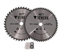 Lot de 2 lames de scie circulaire 300 x 30 mm pour bois HM TCT 40Z 60Z Anneaux de réduction 20-16 mm