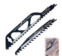 Lot de 2 lames de scie sabre, en carbure de tungstène, pour béton cellulaire, accessoires pour pierre, pour béton cellulaire, bois, brique, compatibles avec Makita Dewalt Bosch