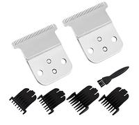 Lot de 2 lames en T de rechange pour tondeuse Andis D7/D8, compatible avec la tondeuse à cheveux Andis SlimLine Pro Li D7/D8 (argent)