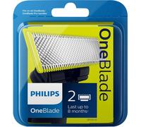 Lot De 2 Lames Philips Oneblade Qp220/55 Pour Rasoir/Tondeuse One Blade - Vert Et Noir