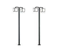 Lot de 2 lampadaires carrés à LED - Hauteur : 200 cm - IP54 - Éclairage extérieur polyvalent pour la maison et le jardin.