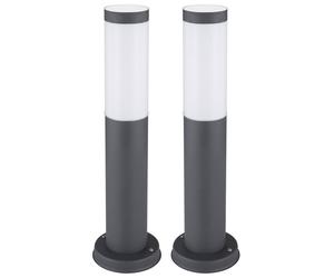 Lot de 2 lampadaires d'extérieur LED RGB DIMMABLE jardin terrasse REMOTE CONTROL lampadaire inox