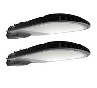 Lot de 2 lampadaires LED 50W projecteurs de mât lanternes spots de cour extérieure blanc froid