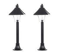 Lot de 2 lampadaires miniatures pour créer des maisons de poupées réalistes à l'échelle 1/12 pour jardin, allée, décoration de scène, lampe de rue miniature