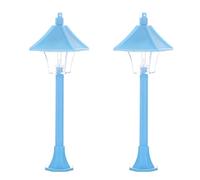 Lot de 2 lampadaires miniatures pour créer des maisons de poupées réalistes à l'échelle 1/12 pour jardin, allée, décoration de scène, lampe de rue miniature
