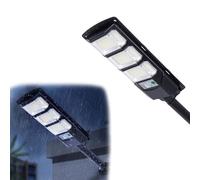 Lot de 2 lampadaires solaires, éclairage extérieur, 300 W, étanche, Trois côtés Lumineux, projecteurs solaires pour Parking, Cour, arrière-Cour, Jardin
