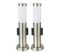 Lot de 2 lampadaires véranda jardin inox douilles d'éclairage IP44
