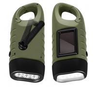Lot de 2 Lampe Torche Solaire Lampe de Poche LED d’Urgence avec Mousqueton | Lampe Dynamo Manivelle Portable Mini Lampe Torche Nanivelle pour L'extérieur Randonnée Cadeau Camping Équipement D'urgence
