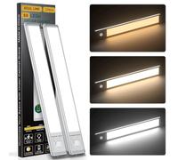 Lot de 2 lampes à 88 LED à détecteur de mouvement pour intérieur, 2200 mAh, rechargeables par USB, lampes de placard magnétiques à intensité variable, lumières de comptoir sans fil pour cuisine,