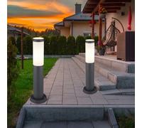 Lot de 2 lampes à culot en acier inoxydable Éclairage de chemin de jardin Lampes d'extérieur à pied Cour anthracite