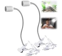 Lot de 2 lampes à pince : douille LED E27, lampe à pince avec col de cygne et interrupteur, lampe à pince réglable à 360 ° col de cygne flexible pour la lecture intérieure, lecture de nuit au lit