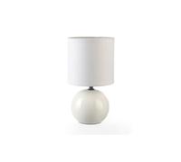 Lot de 2 Lampes céramique boule en Blanc, Hauteur 25 cm --
