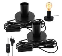 Lot de 2 lampes chevet rétro avec interrupteur à câble, douille E27, douille lampe table vintage, base lampe chevet rétro pour décoration d'éclairage domestique, décoration bar café (sans lampe)