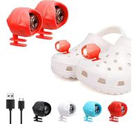 Lot de 2 lampes Croc, 3 modes d'éclairage LED rechargeables pour chaussures Crocs avec étanchéité IPX5, utilisées pour la marche, le cyclisme et la course à pied la nuit (rouge)
