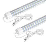Lot de 2 lampes d'atelier LED de 6 m 32 W ultra lumineuses 4600 lm Tube intégré T8 en forme de U 6500 K Connectable Connecteur intégré Montage en surface Plug & Play Plafonnier LED