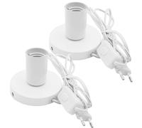 Lot de 2 lampes de bureau E27 avec interrupteur à câble : lampe de table vintage industrielle, douille E27 avec prise, pour décoration éclairage maison