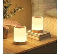 Lot de 2 lampes de chevet tactiles sans fil 256 couleurs RGB 3 modes marron pour chambre et salon LAMPE A POSER