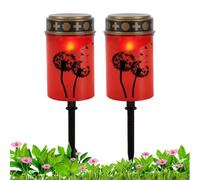 Lot de 2 lampes de cimetière pour tombe - Lampe rituelle à piquet étanche pour jardin, cimetière, allée, jardin, décoration de fête