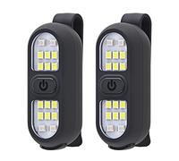 Lot de 2 Lampes de Course à Pied à Clipser Rechargeables lumière de sécurité pour Coureurs Lampe de Poche Mains Libres Lampe de Travail LED Clignotante Clignotant Jogging Promenade Camping randonnée