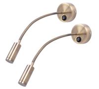 Lot de 2 Lampes de Lecture murales Flexibles, Appliques murales LED 3 W Modernes avec Interrupteur, pour Chambre à Coucher, Salon, Salle de séjour - Bronze