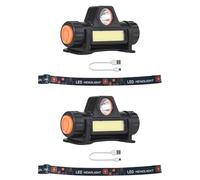 Lot de 2 lampes de poche LED 1200 mAh rechargeables par USB pour casque de soudage frontal, casque de sécurité