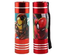 Lot de 2 lampes de poche LED en aluminium, super lumineuses pour enfants, 9 LED avec cordon, y compris 3 petites lampes de poche AAA 8,7 cm, urgence en plein air 3 ans et plus [classe énergétique A+]