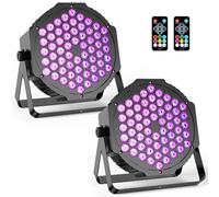 Lot de 2 lampes de scène RVB Par Can : 60 LED 90 W à intensité variable - DMX à distance et contrôle activé par le son - Lampes montantes pour événements DJ, maison, fête de mariage, spectacle de
