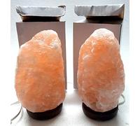 Lot de 2 lampes de sel rose brut, 1 à 2 kg de sel gemme de l'Himalaya, idéales pour les conforts, avec certificat de garantie.