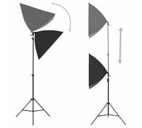 Lot de 2 lampes de studio professionnelles 40 x 60 cm en acier noir - Contrôle de la lumière pour photographie et vidéographie - Construction robuste - Montage facile