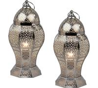 lot de 2 lampes de table décoratives orientales Lampe de chevet Jaleel Argent