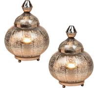 lot de 2 lampes de table décoratives orientales Lampe de chevet Jamala Argent