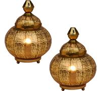 lot de 2 lampes de table décoratives orientales Lampe de chevet Jamala Or
