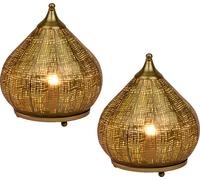 lot de 2 lampes de table décoratives orientales Lampe de chevet Jamiel Gold